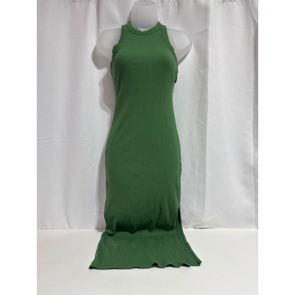 PINK Victoria's Secret Dresses & Skirts - Victoria's‎ Secret PINK Ribbed Racerback Midi Dress Green Slit XS